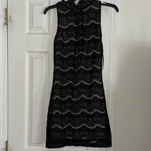 Black lace with tan underneath